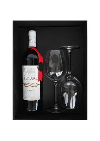 PORTOFINO: Rode wijn met twee Italesse wijnglazen