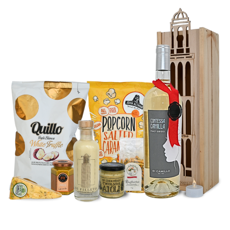 Kerstpakket ZWOLLE ITALIAANS met Peperbuskist met eigen logo en tekst