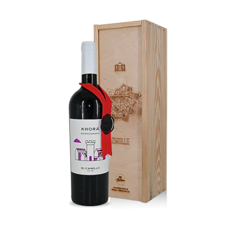 Khora rode wijn in kist met Zwolle kunstgravure