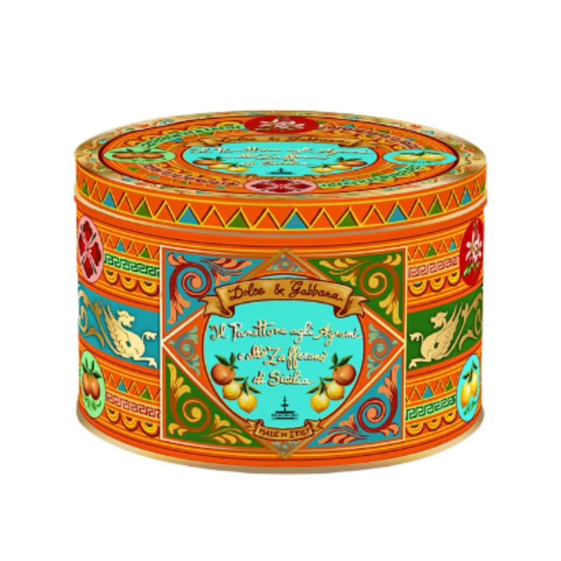Dolce Gabbana Panettone agrumi e zafferano latta 500gr Dolce Gabbana Panettone agrumi e zafferano latta 500gr