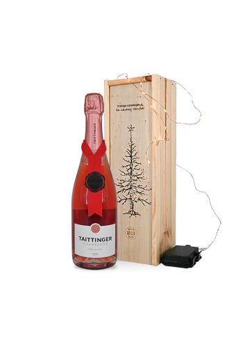 Taittinger Rosé Prestige in sprankelende kerstboomkist
