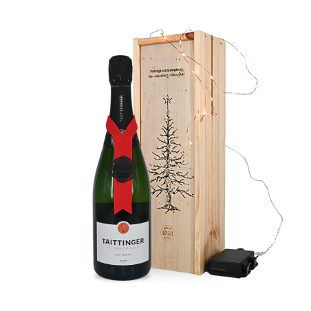 Taittinger Brut Réservé in sprankelende kerstboomkist