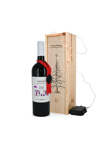 Khora wijn in sprankelende kerstboomkist