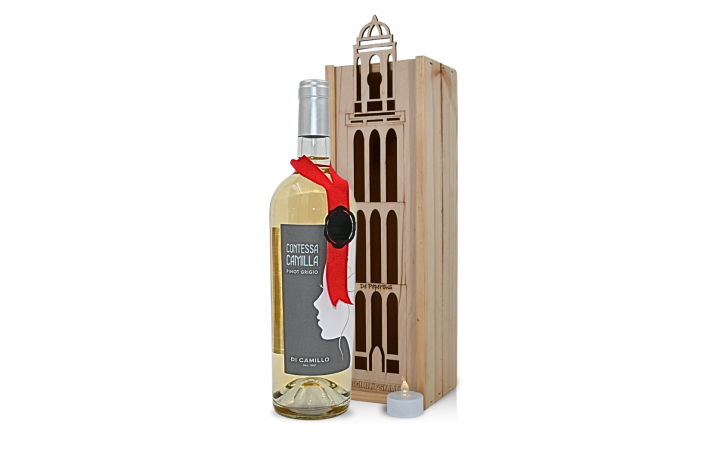 Witte Pinot Grigio in Peperbuskist