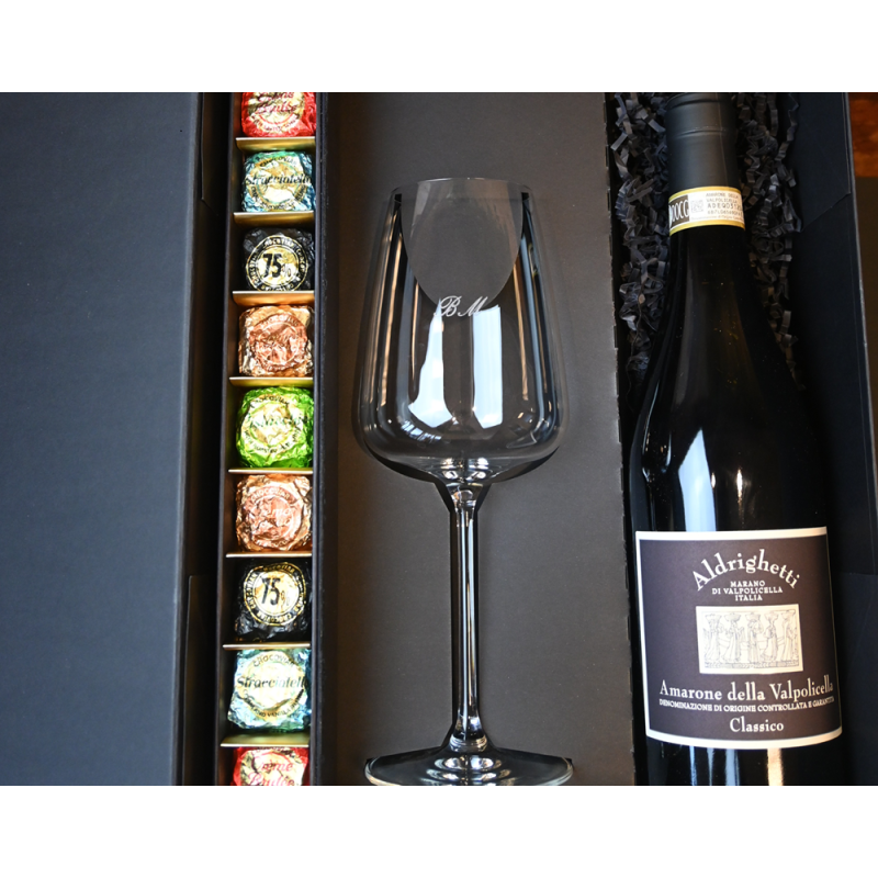 Pakket VICENZA - Amarone, Chocolade en Italesseglas