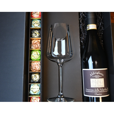 Pakket VICENZA - Amarone, Chocolade en Italesseglas
