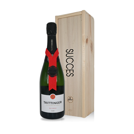 Taittinger Brut Réservé met "Succes" wens
