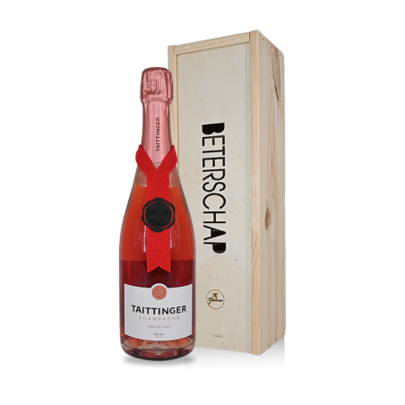 Taittinger Rosé Prestige met "Beterschap" wens