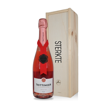 Taittinger Rosé Prestige met "Sterkte" wens